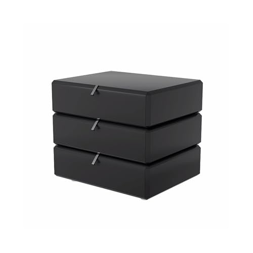 NightStands Aktenschrank mit drei Schubladen, Holzaufbewahrung für Wohnzimmer, Schlafzimmer, Bücher, Lampen (schwarz) von CAOJLjiaxiang-2012