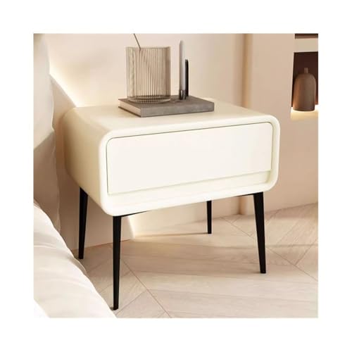 NightStands Nachttisch aus Holz, minimalistisch, modern, Nachttisch mit hohem Bein, kleine Schublade, Möbelschrank, Aufbewahrungsschrank (weiß, mittel) von CAOJLjiaxiang-2012