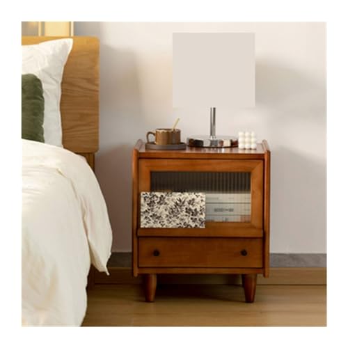 NightStands Vintage Nachttisch Schlafzimmer Minimalistischer Aufbewahrungsschrank Zuhause Kleiner Nachttisch mit Glastür (groß) von CAOJLjiaxiang-2012