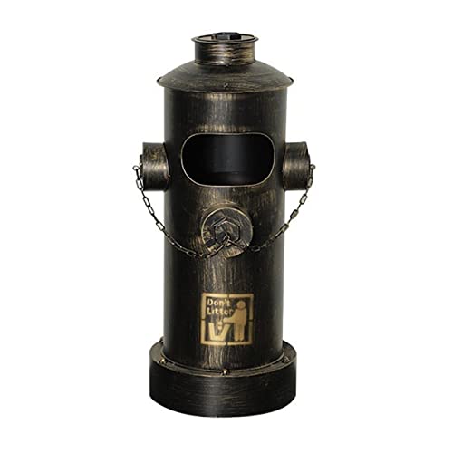Outdoor-Mülleimer im Industrie-Stil, Feuerhydrant-Mülleimer, Retro-Mülleimer, kreativer Retro-Mülleimer, große Kapazität, schmiedeeiserner Mülleimer für drinnen und draußen, Bronzefarben von CAOJLjiaxiang-2012