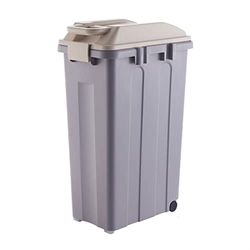 Outdoor-Mülleimer mit Abdeckung, großes Fassungsvermögen, 25/35/45 l Mülleimer mit 2 Rädern, für den Innen- und Außenbereich, Außen-Mülleimer (25 l, Khaki) von CAOJLjiaxiang-2012
