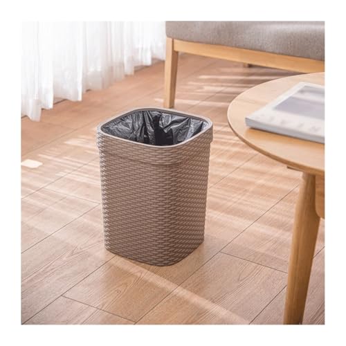 Papierkorb, Papierkorb, Papierkorb, Papierkorb, Kunststoffmaterial, geeignet für Zuhause, Küche, Büro, Papierkorb (braun) von CAOJLjiaxiang-2012