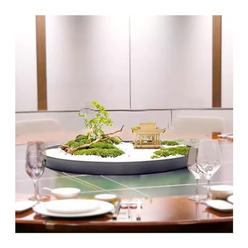Paysage de Table Hotel-Esstisch, Drehteller, zentraler dekorativer großer runder Tisch, chinesischer Stil, Landschaftsdesign, Mikro-Landschaft, Paysage simulé de la Table Ronde (50 cm) von CAOJLjiaxiang-2012