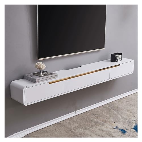 Schwebende TV-Konsole, moderner, schwimmender TV-Ständer, 120 cm / 59 cm / 70 Zoll, Wandkonsole, Entertainment-Center mit Plattform und 2 Schubladen, Medientischschrank für Wohnzimmer, schwimmender von CAOJLjiaxiang-2012