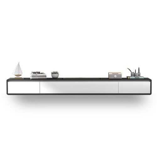 Schwebender TV-Schrank, Wandmontage, schwebendes Entertainment-Center aus Holz mit Klapptür mit 2 Schubladen, modernes Wohnzimmermöbel, Holz von CAOJLjiaxiang-2012