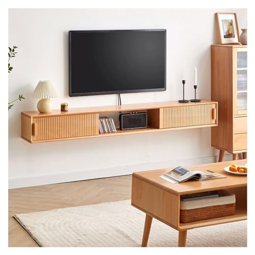 Schwimmende TV-Konsole, Holz, schwimmender TV-Ständer, 150 cm / 180 cm, schwimmendes Unterhaltungszentrum, moderne schwebende Medienkonsole, wandmontierte TV-Konsole, schwebende TV-Konsole unter dem von CAOJLjiaxiang-2012