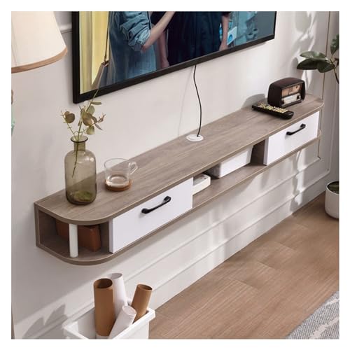 Schwimmende TV-Konsole, TV-Ständer, Unterhaltungsregal, modernes Wandregal, Regal, Unterhaltungszentrum, schwimmender TV-Schrank, Medienkonsole, Holzaufbewahrungsstall unter dem Fernseher für von CAOJLjiaxiang-2012
