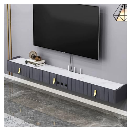 TV-Schrank zum Aufhängen, schwebender TV-Schrank mit Kabellöchern, 280,8 cm (70,8 Zoll) unter dem Fernseher, Entertainment-Center, moderne Medienkonsole von CAOJLjiaxiang-2012