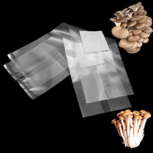 CAOMEI 25/50 Stück 25 x 50 cm Pilzzucht Beutel, Mushroom Spawn Grow Bag Langlebige Beutel, mit Filter, Reißfest und Stark, für Pilze, Pilze, Körner (25pcs) von CAOMEI