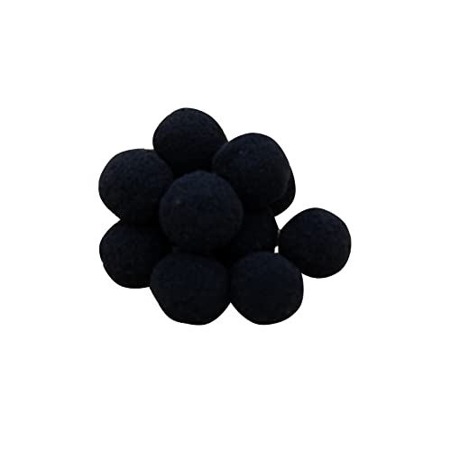 Bastel Pompons Klein,50 Stück Kunstpelz Pom Pom Bälle, 3 Cm Kunstfell Pompon Fellbommel Pompon Fellpompon Bommel Abnehmbare DIY Pelz Pom Poms Für Mützen Tasche Dekoration (Schwarz) von CAOMEI