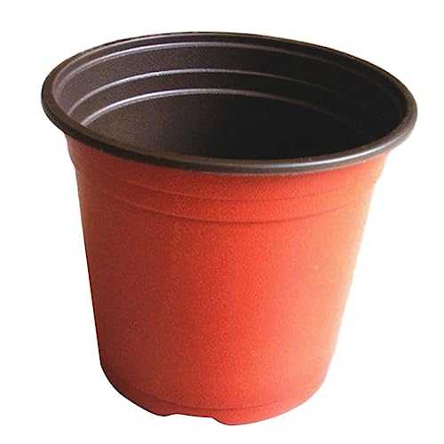CAOQAO 20er-Packung 9 cm/3,6 Kunststoff-Kindertöpfe mit 20 Etiketten, Setzlings-Blumenbehälter und Samen-Starttöpfen Blumentopf Schwarz Klein Vintage (Watermelon Red, B) von CAOQAO