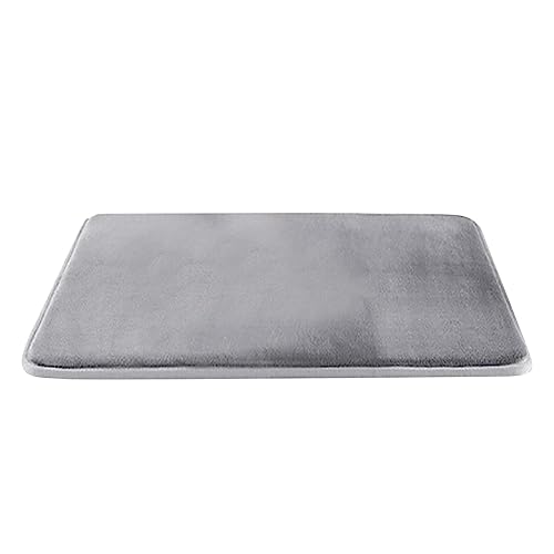 CAOQAO Badematte, Rutschfester Badteppich mit stark saugfähigem, maschinenwaschbarem Duschvorleger Teppich Für Wohnzimmer Mit Rot Mit Haar (Grey, One Size) von CAOQAO