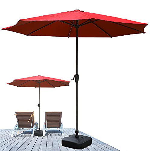 CAOQAO Patio Market Beach Garden Platzeme Schwimmtisch Regenschirm 6 Home Textilien Outdoor Sessel Set (Red, One Size) von CAOQAO
