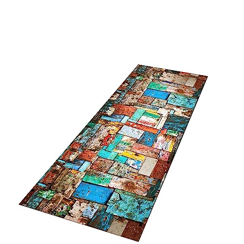 CAOQAO Quadratischer bedruckter Flanellteppich, Rutschfester, Flauschiger Teppich, Schlafzimmerdekoration Teppich Läufer rutschfest Anthrazit Gelb 60 150 (Brown, B) von CAOQAO