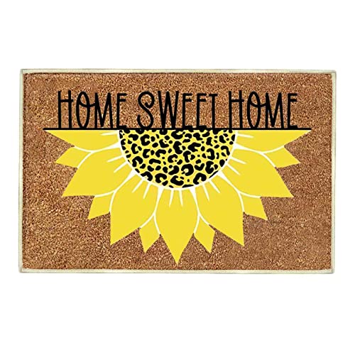 CAOQAO Sonnenblumen-Fußmatten, Sonnenblumen-Willkommensmatte, Outdoor-Teppich, Sonnenblumen-Fußmatten, für den Außenbereich, Frühling, Sommer, Fußmatte, Sonnenschein, dekorativ (C, One Size) von CAOQAO