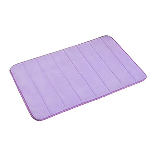 Memory-Schaum-Badematte, Badezimmerteppich, WC, weich, rutschfest, Badezimmer, Schlafzimmer, Boden, Dusche, Teppich, Dekor, bequem, wasserabsorbierend, maschinenwaschbar, Teppich Flauschig (Purple, C) von CAOQAO