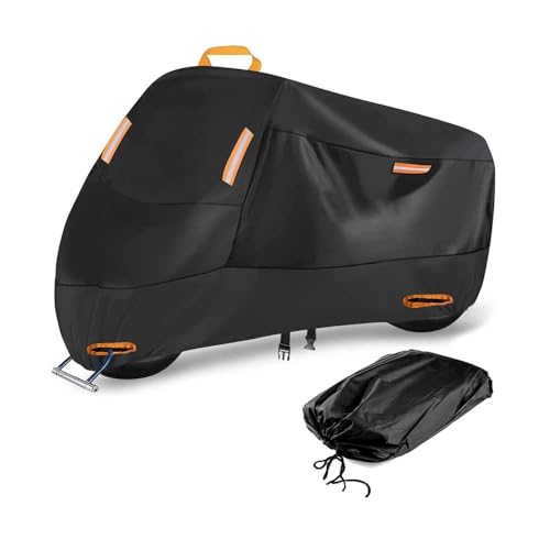 CAOXINZI Motorrad Abdeckplane Wasserdicht für VOGE Valico DS900X Dsx900 900dsx 900 DSX DS 900 X 2024, Motorradabdeckung Outdoor Winterfest Motorradplane Staubdicht UV-Schutz Motorradgarage,A ORANGE von CAOXINZI