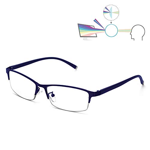 CAOXN Anti Blaues Licht Lesebrille Für Männer, HD-Harz-Objektiv Und TR90 Vollbilder Presbyopic Optische Brillen Mit Dioptrien 1,00-3,00,Blau,+2.00 von CAOXN