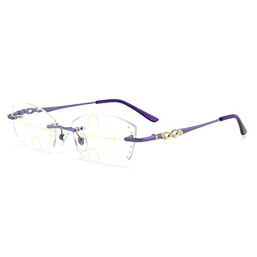 CAOXN Frauen Progressive Multifokale Lesebrille Presbyopic Brillen Blau Lichtundurchlässige Alloy Full-Frame-Readers Brillen Anti Auge Belastung Für Männer Und Frauen,+2.50 von CAOXN