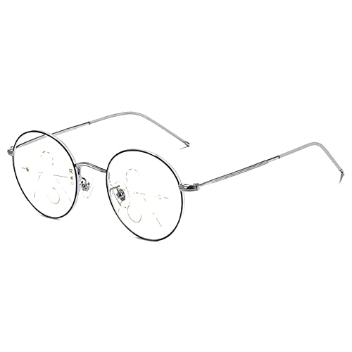 CAOXN Photochrome Progressive Multifokus-Übergangs-Lesebrille, Leichte, Blendfreie Augenermüdungs-UV400-Sonnenbrille Für Herren Und Damen,Silber,+1.50 von CAOXN