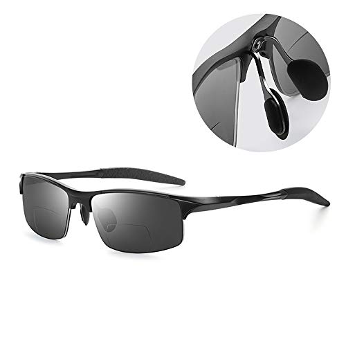 CAOXN Polarisiert Bifocal Lesebrille, Mens Anti UV-Außen Uv400 Sonnenbrillen Für Fahren Und Angeln Presbyopie Brillen,Schwarz,+3.00 von CAOXN