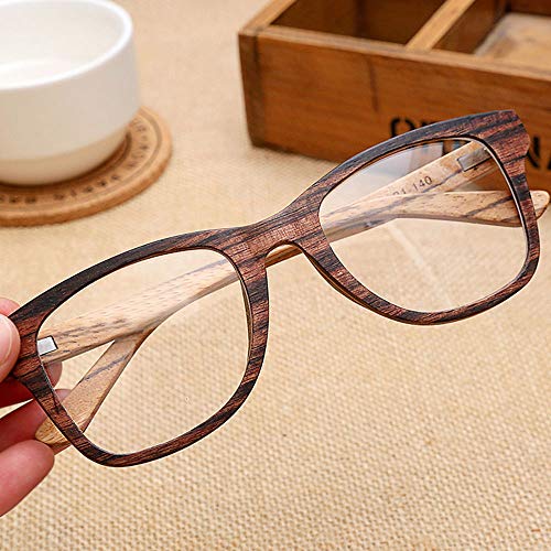 CAOXN Retro Holz Anti Blaues Licht Fatigue Lesebrille, Verringert Die Augenbelastung Müdigkeit Kopfschmerzen Harzlinse Mit Dioptrien 1,0-3,0,Type2,+2.50 von CAOXN