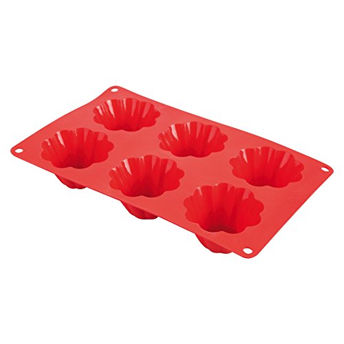 CAP DELICES Silikonbackform, 6-teilig, Silikon, rot, 29 x 17.4 x 4 cm von CAP DELICES