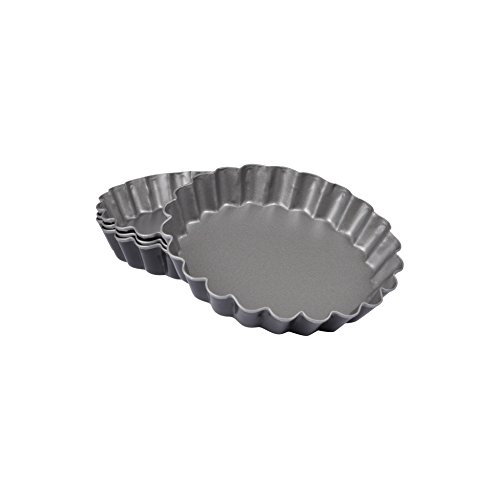 Kap Delices 6 moul261 Backform Tartlets x 4 Cannelés Metall grau 12 x 12 x 2,1 cm von CAP DELICES