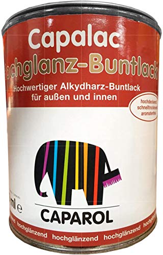 Caparol Capalac Hochglanz-Buntlack 750 ml - Hochwertiger Bautenlack RAL 1021 Rapsgelb von CAPA ROL
