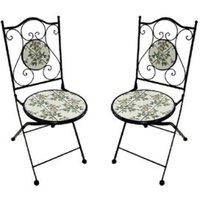 Capaldo - set für garten aussen 2 stühle mit einsätzen in keramik modell 'montecarlo' von CAPALDO