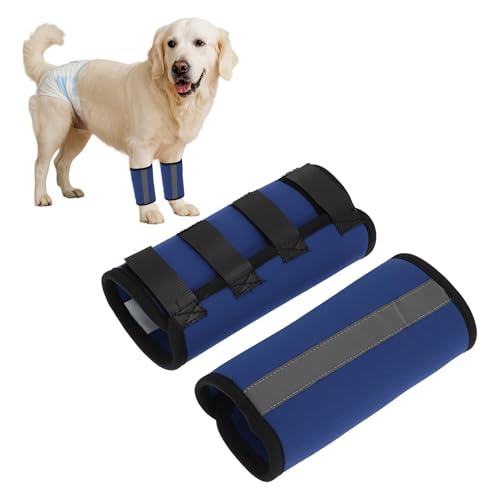 CAPASTEC 1 Paar Hund Vorderbein Gelenkstütze Hock Wrap Hülse Mit Reflektierendem Streifen, Hund Vorderbein Schiene Knieschutz Operation Schaden Bandage Wrap Blau Groß 8.7 Zoll x 6.5 Zoll CAPASTEC 1 Paar Hund Vorderbein Gelenkstütze Hock Wrap Hülse Mit Reflektierendem Streifen, Hund Vorderbein Schiene Knieschutz Operation Schaden Bandage Wrap Blau Groß 8.7 Zoll x 6.5 Zoll von CAPASTEC
