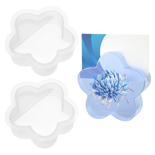 CAPASTEC 2 STK. Epoxidharz Silikonform Visitenkartenhalter Blumenförmige Kleine Silikon Gießform Ornament für DIY Handwerk Zuhause von CAPASTEC