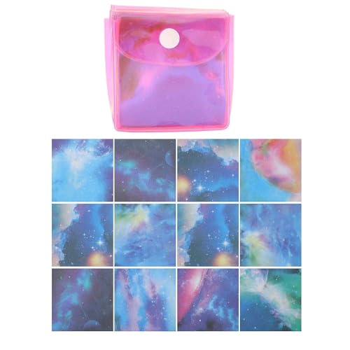 CAPASTEC 240 Stück Origami Papier 6.3x6.3cm Doppelseitiges Origami Papier, 12 Stile Sternenhimmel Bastelpapier Bunt für DIY Kunst und Bastelprojekte, Rosenrot von CAPASTEC