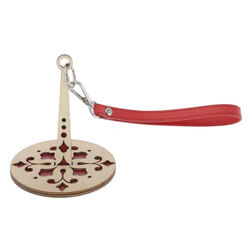 CAPASTEC Holz Handgarnhalter 10cm Durchmesser 360° Drehung Tragbarer Garnhalter Handgarnhalter Mit Handschlaufe Garnaufbewahrung Verhindert Garnverheddern Stil A von CAPASTEC