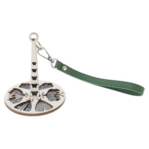 CAPASTEC Holz Handgarnhalter 10cm Durchmesser 360° Rotation Tragbarer Garnhalter Handgarnhalter Mit Handschlaufe Garnaufbewahrung Verhindert Garnverheddern Stil I von CAPASTEC