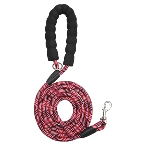 CAPASTEC Hundeleine Mit Bequemem Gepolstertem Griff Und Reflektierenden Fäden Für Kleine Mittelgroße Und Große Hunde Zum Training Und Spazieren Farbiges Rot 300cm x 10mm CAPASTEC Hundeleine Mit Bequemem Gepolstertem Griff Und Reflektierenden Fäden Für Kleine Mittelgroße Und Große Hunde Zum Training Und Spazieren Farbiges Rot 300cm x 10mm von CAPASTEC