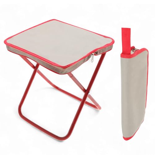 CAPASTEC Tragbarer Campinghocker, Mini-Outdoor-Campinghocker mit Tragetasche mit Reißverschluss, Klappstuhl, Campingstuhl zum Angeln, Reisen, Picknicks, Khaki-Rot CAPASTEC Tragbarer Campinghocker, Mini-Outdoor-Campinghocker mit Tragetasche mit Reißverschluss, Klappstuhl, Campingstuhl zum Angeln, Reisen, Picknicks, Khaki-Rot von CAPASTEC