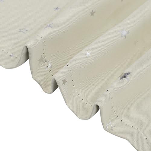 CAPASTEC Verdunkelungsvorhänge,Gardine Kurzvorhänge, Fensterschal Scheibengardine Polyester-Vorhänge für Küche Badezimmer Wohnzimmer, 100cm x 50cm, Beige von CAPASTEC