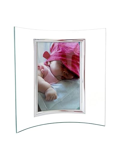 CAPESTORE Gebogener Bilderrahmen für Fotos aus konkavem Glas – Geschenkidee (Transparent, 13 x 18 cm, vertikal) von CAPESTORE