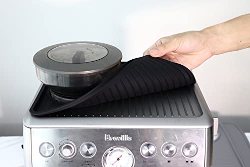 CAPFEI Silikon Matte Kompatibel mit Sage/Breville BES870XL Barista Express Espressomaschinen, Anti-Rutsch Barista Zubehör (Schwarz) von CAPFEI
