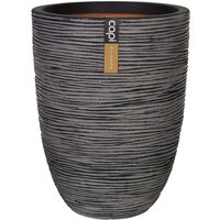 Blumentopf Nature Rib Gerillt Anthrazit 36 x 47 cm KOFZ782 Capi von CAPI EUROPE