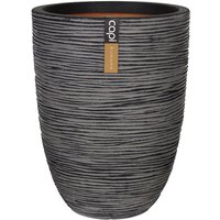 Capi Europe - Blumenkübel Nature Rib Elegant Niedrig 46x58 cm Anthrazit KOFZ783 Capi von CAPI EUROPE