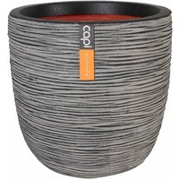 Capi Europe - Blumentopf Nature Rib Oval 43 x 41 cm Anthrazit KOFZ933 Capi von CAPI EUROPE