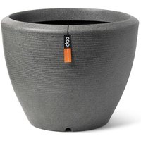 Pflanzvase Arc Granite Konisch Niedrig 60x48 cm Anthrazit Capi von CAPI