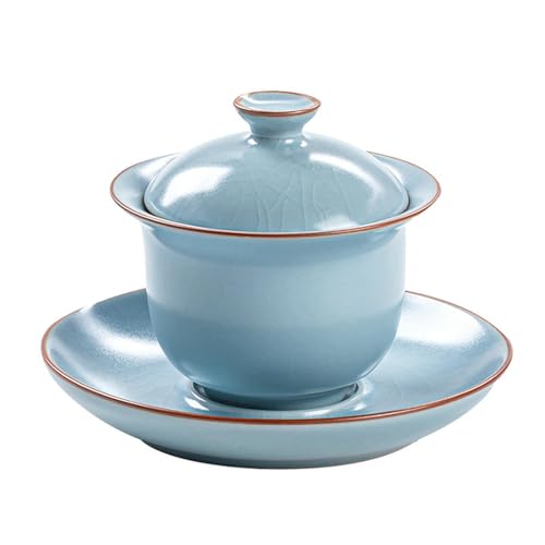160 ml chinesische Retro Tianqing Sancai Gai Schüssel, Keramik Kung Fu Tee-Set – Man Yun von CAPIJIONG