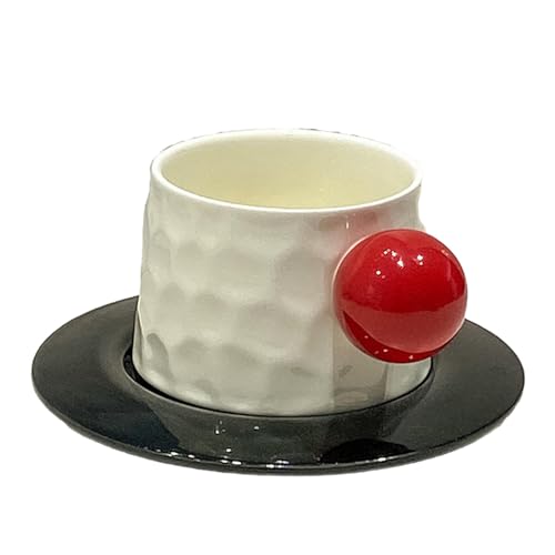 200 ml Nachmittagstee-Kaffeetassen-Set, kreative einfache Keramik-Frühstückstasse – Rot von CAPIJIONG