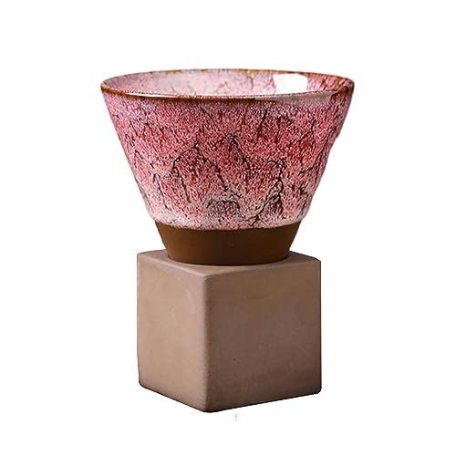 200 ml Retro-Keramik-Trichterform, Mikrowellenofen, kann für kreative Kaffeetasse mit Sockel verwendet werden - Kirschblütenpulver von CAPIJIONG