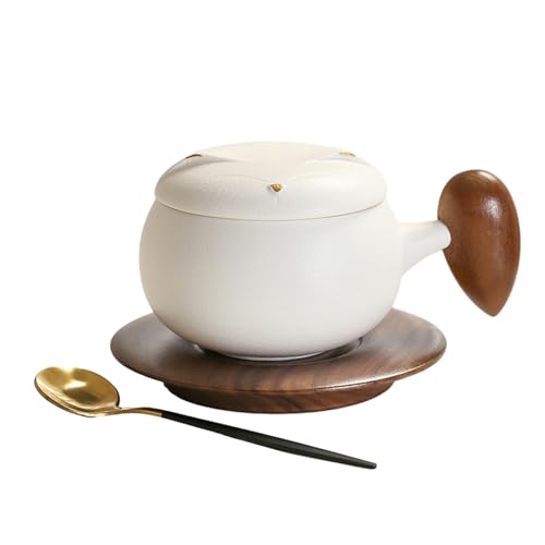 200 ml Tasse mit Windschutz aus Holz, einfaches chinesisches Teeset, Weiß von CAPIJIONG