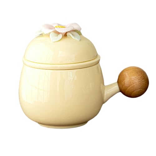 200 ml im chinesischen Stil, einfache und umweltfreundliche handgefertigte zarte Filter-Teetasse – Milchkäsegelb von CAPIJIONG
