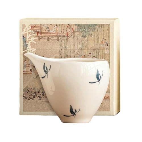 210 ml handbemalte Schmetterlings-Orchidee mit langem Mund Fair-Tasse, Haushaltskeramik-Teetasse – Schmetterlings-Orchidee mit langem Mund [Box] von CAPIJIONG